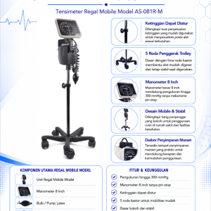 Tensimeter Aneroid ABN Regal Mobile Model (AS-081R-M) — Trolley Sphygmomanometer