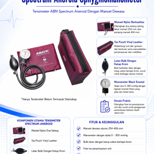 Tensimeter Aneroid ABN Spectrum — Manset Dewasa